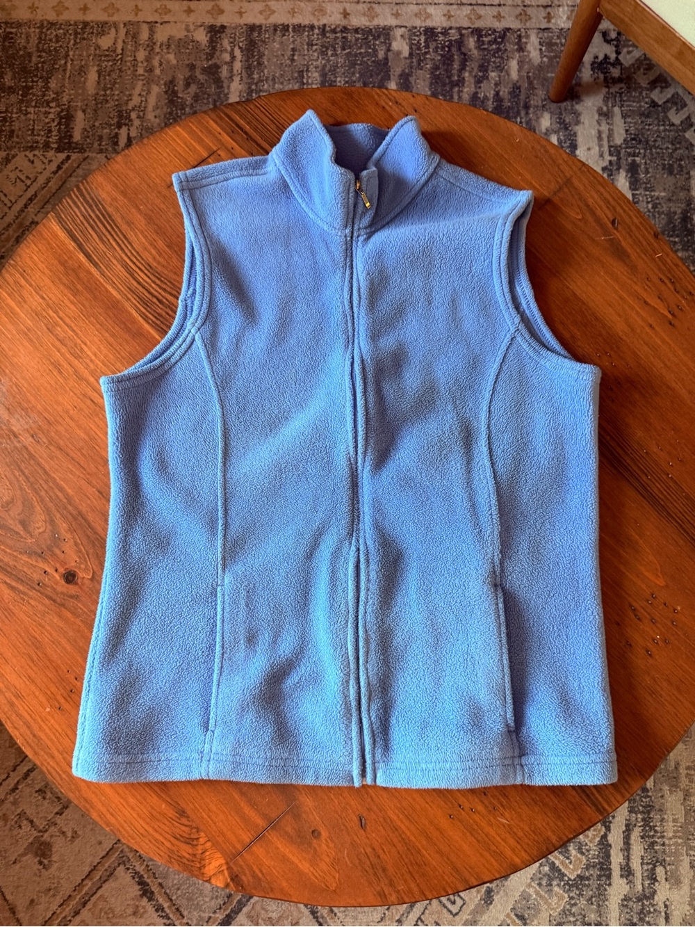 Women’s Light Blue Fleece Vest - Zipper Front